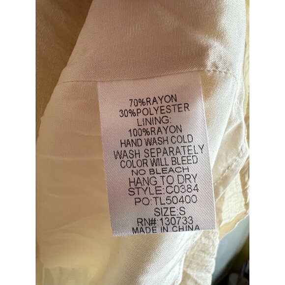 Umgee USA Cream Floral‎ Embroidered Ruffle Sleeve Boho Dress Womens Small New - Picture 11 of 14